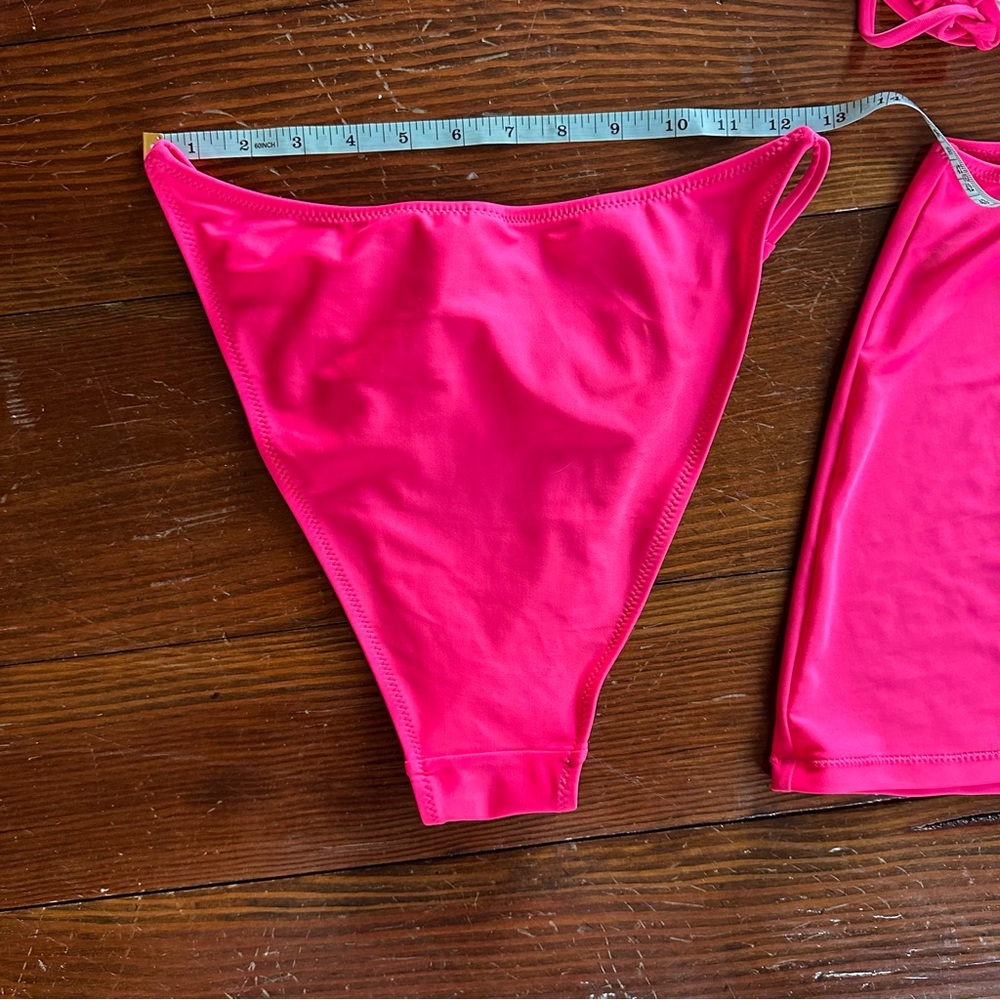SHEIN Pink Bikini Set with Bandeau Top and Skirt - Picture 4 of 6